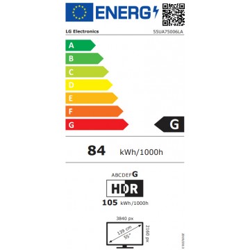 LG Smart Τηλεόραση 55" 4K UHD LED AI UA75 HDR (2025) 55UA75006LA